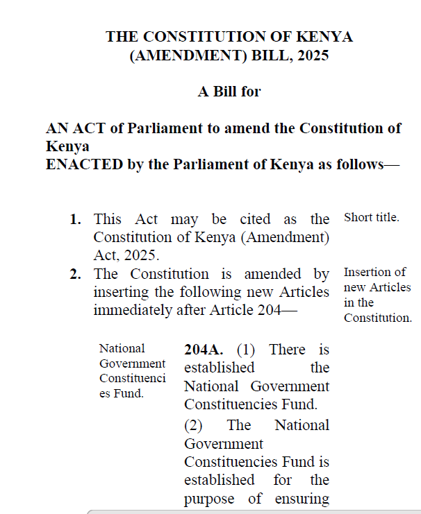 The Constitution Amendment Bill, 2025