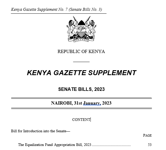 The Equalization Fund Appropriation Bill, 2023