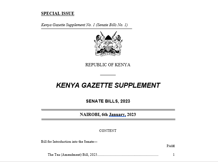 The Tea (Amendment) Bill, 2023